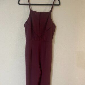 Trixxi Merlot Wide Leg Jumpsuit